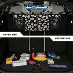 White Daisy Trunk Organizer for Car Auto Hanging Seat Back Storage with Adjustable Straps for SUVs, Vans, Cars Cargo Bag,Car Accessories