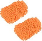 M METERXITY Microfiber Chenille Wash Mitt - Double Side Reusable Gloves for Cleaning Scratch-Free, Apply to Car Cleaning, Kitchen
