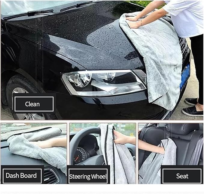 Microfiber Car Wash Towels, 75x35 cm and 60x40 cm, Soft Drying Cloth for Cleaning(Upgrade 60x40)