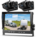 eRapta Magnetic Wireless Backup Camera Kit with HD1080P 10” DVR Monitor, Dual RV/Trailer/Truck/Tractor Cameras Wireless System, No Wiring, 9600mAh Rechargeable Battery, IR Night Vision-ACT1002