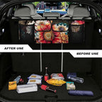 Mexican Dahlias Car Trunk Organizer Floral Flowers Car Back Seat Organizer with 4 Storage Bags,Car Accessories