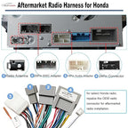 16Pin Aftermarket Android Car Radio Harness Adapter for Honda Civic 2012-2015 CR-V 2012-2015, 16Pin Android Car Stereo Wiring Harness with SWC Radio Antenna Adapter for Honda Civic CR-V