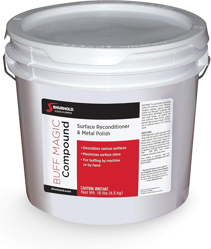 Shurhold Buff Magic Compound - Ultimate Restoration for Oxidation & Rust | Buffing & Polishing Pads for Metal & Gelcoat