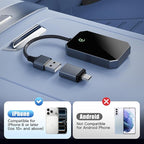 2026 Upgraded Wireless CarPlay Adapter for iPhone – Convert Factory Wired to Wireless Plug-and-Play USB-A/USB-C, No Latency Siri/HD Nav, Compatible with Car with Wired CarPlay & iOS 10+