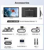 16 inch Android 13 Car Headrest Monitor Screen Car TV Entertainment System for Cars Backseat,Support Phone Wireless Mirroring Sync Screen WiFi HDMI Bluetooth USB SD Video Player (4G+64G (2*pcs))