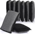 Mudder 8 Pcs Car Interior Scrubbing Sponge 5'' x 3'' Fiber Car Wax Applicator pad Household Cleaning Sponges for Leather Car Seat Couch Cleaning (Gray Black)