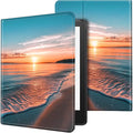 Case for 7" Kindle Paperwhite 12th Generation 2024 & Kindle Colorsoft Signature Edition,Leather Folio Adjustable Stand Cover Auto Wake/Sleep for Kindle Paperwhite 2024,Sea Beach Sunset