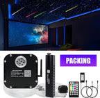 AZIMOM High Brightness 50W Twinkle Fiber Optic Starlight Kits1000pcs*0.03in*16.4ft Fiber Strands, RGB Meteor Shooting Star Sound Activated APP/Remote Control Theater Ceiling Home Shop Roof Decor