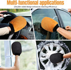 wuyaoyao 2PCS Car Wash Mitts, Soft Coral Fleece Cleaning Glove for Cars Washing, Scratch-Free & Lint-Free, Reusable Microfiber Wash Mitts, Automotive Cleaning Supplies, Car Accessories (Palm Glove)