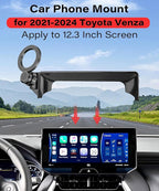 Magnetic Car Phone Mount for 2021 2022 2023 2024 Toyota Venza Accessories, for MagSafe Strong Magnets Cell Phone Holder 12.3-Inch Screen Cradles, with Portable Phone Gripper 360° Rotation