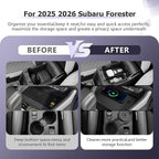 LUWU for 2025 2026 Subaru Forester Accessories Compatible with 2025 2026 Forester Wireless Charging Anti-Slip Mat - Center Console Cup Holder - Armrest Console Secondary Storage Box Insert Tray 3-Pack