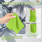 wuyaoyao 50PCS Microfiber Cleaning Cloth Roll, 10"×10" Tear Away Microfiber Towels, Reusable Washable Cloth Paper Towels, Multi-Purpose Cleaning Rags for Car Home Kitchen Garage Shop (Green)