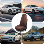 Car Towel Seat Cover, Performance Microfiber Washable Non Slip Vehicle Front Seat Covers, Sweatproof Automotive Interior Chair Protectors, Universal for SUV Automobile Truck (Brown)