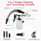 3IN1 Car Cleaning Kit, High Pressure Foam Cleaning Gun, Extractor Vacuum Set, Multi-Purpose Cleaning Gun Detachable Sprinkler Head for Automotive Detailing, Carpet, Upholstery, Surface Cleaning