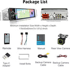 [in‑Cell Touchscreen] 6.36" Single Din Car Stereo with Wireless/Wired CarPlay & Android Auto, 240W DSP Powerful Sound with EQ, MirrorLink, Bluetooth Hands‑Free, 12‑LED Backup Camera, AM/FM Radio