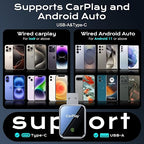 CarPlay Wireless Adapter for iPhone & Android Auto,Plug and Play Mini Size 2 in 1 Apple Wireless CarPlay Adapter,Easy Setup Fit Android & iOS 10+,Extension Cable USB & USB-A/Type-C,Stable Control