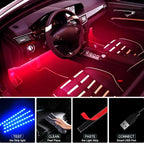 Hovano Car Interior LED Lights, APP Control with USB Port, RGB Color Change with Music Sync & DIY Mode, 48 LEDs Lights for Under Dash Running Board Truck