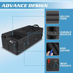 Sposuit Trunk Organizer with Insulated Leakproof Cooler Bag, 98L Collapsible Car Storage Large Trunk Organizer for Car SUV Van with Removable Dividers & Adjustable Securing Straps