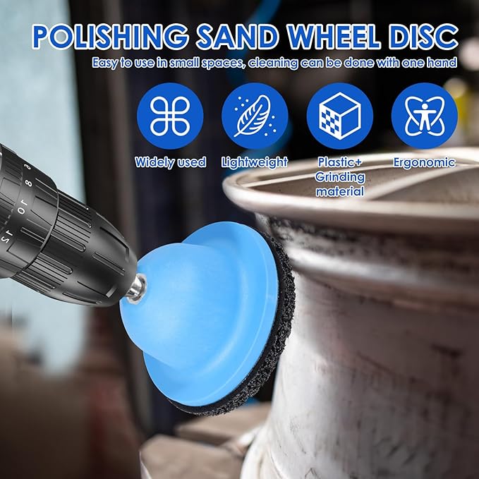 6" Wheel Hub Resurfacing Kit with Drill Adapter, Tire Change, Quick Rust Removal for Lug Studs and Rotors, Automotive Maintenance Tool(2set)