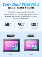 DDPAI 4K Dash Cam Front and Rear, Dual STARVIS 2 IMX678 IMX662 Dashcam,4K+1080P HDR Car Camera With Bulit-in 32G eMMC, 3K/60FPS,4G LTE Support,5G WiFi GPS, 3" IPS,Night Vision,24H Parking Mode,Z60 Pro