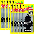 LITTLE TREES Car Air Freshener | Hanging Paper Tree for Home or Car | Black Ice | 10 Pack