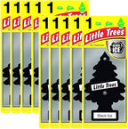 LITTLE TREES Car Air Freshener | Hanging Paper Tree for Home or Car | Black Ice | 10 Pack