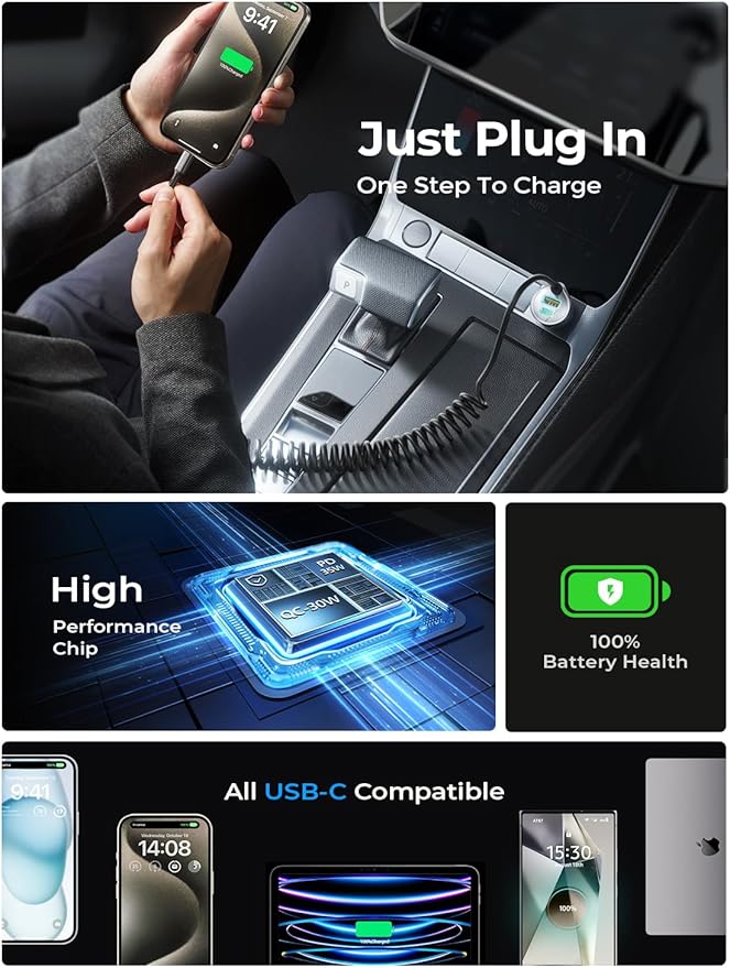 LISEN 90W for iPhone 17 16 15 Pro Max Car Charger USB C Fast Charge,Super Fast for iPhone 17 16 Car Charger USB C Adapter for iPhone 17e 16 15 Pro Max Plus Air,Samsung Galaxy S26 Ultra, Android,72inch