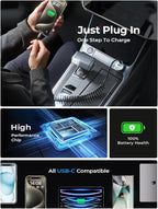 LISEN 90W for iPhone 17 16 15 Pro Max Car Charger USB C Fast Charge,Super Fast for iPhone 17 16 Car Charger USB C Adapter for iPhone 17e 16 15 Pro Max Plus Air,Samsung Galaxy S26 Ultra, Android,72inch