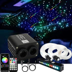 AZIMOM Dual Color 20w Twinkle Fiber Optic Starlight Headliner Kits1000pcs 0.03in 13.1ft, RGB Meteor Shooting Star, Sound Activated Remote APP Control Home Car Ceiling Décor