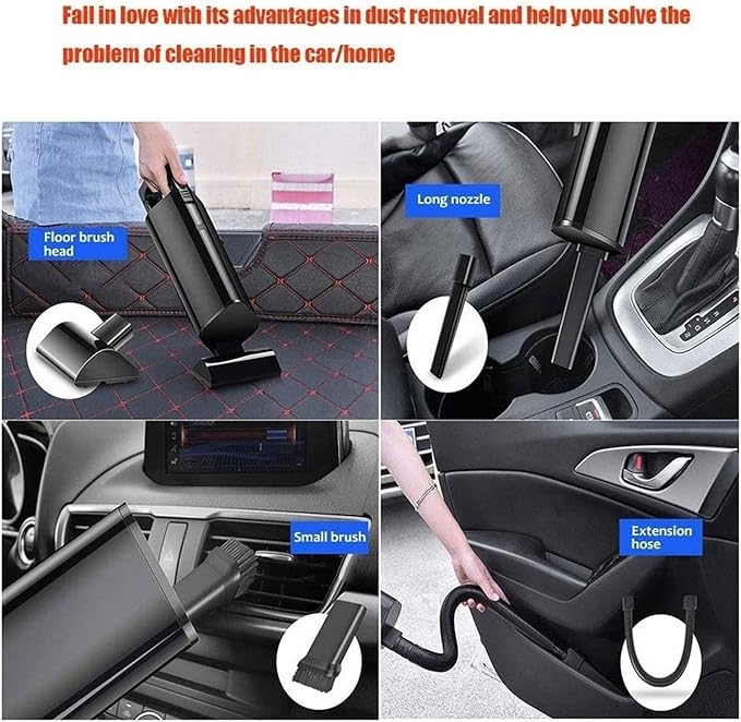 Portable Car Vacuum Cleaner: High Power Corded Handheld Car & Auto Accessories Kit for Detailing and Cleaning Car Interior (Color : A)