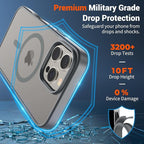 SUPFINE Magnetic for iPhone 16 Pro Max Case (Compatible with MagSafe) (Military Grade Drop Protection) Slim Translucent Matte Shockproof with Anti-Fingerprint Phone Case,Gray