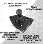 Bulletpoint Dash Mount Cell Phone Holder Compatible with 2018-2023 Jeep Wrangler JL (NOT 4xe) & 2020-2023 Jeep Gladiator Single Ball Mount (Driver Side Spring-Loaded)