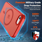 SUPFINE Magnetic for iPhone SE Case 2022 (3rd)/2020 (2nd), iPhone 8 Case (Compatible with MagSafe) (Military Grade Drop Protection) Slim Translucent Matte Phone Case,Red