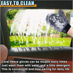 2PCS Coral Fleece Car Wash Mitts, No Scratch Microfiber Wash Mitt Car Cleaning Glove with Thumb, Reusable Dusting Mitt with Elastic Wrist Cuff for Car Washing and Detailing (Thumb Glove)