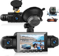 Podofo 360° Dash Cam Front and Rear Inside,4 Channel 3" IPS Touchscreen Dash Cam Front and Rear Inside Left Right,4*1080P Dash Camera with 8 IR Night Vision,Loop Recording,G-Sensor,24 Hours Recording