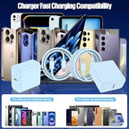 USB C Fast Charger for iPhone 17/ Air/16/15 Pro Max,2Pack 10FT Type C Charger Block & Cable, PD 3.0 Super Fast Charging for iPad Pro MacBook Air/Pro M1/M2, AirPods-Blue