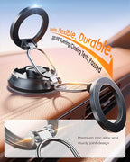 【2026 Newest】SUPERONE for Magsafe Car Mount Suction Cup,【Strongest Suction, 70% Less Spcae】Magnetic Car Phone Holder, Vacuum Phone Mount Foldable Car Accessories for iPhone 17 Pro Max/16/15/14/13/12