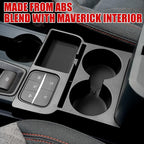 Mabett Center Console Storage Organizer and Dual Cup Holder for Ford Maverick 2022-2026 Accessories, with Door Handle Storage Organizer, Center Console Armrest Organizer Set Fit Maverick (7PCS)