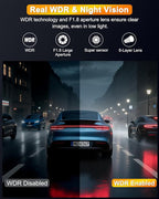 Dual Dash Cam Front and Rear 4K+1080P, 64GB Card Included, Built-in WiFi Dash Camera for Cars with APP, 24H Parking Mode, Night Vision, G-Sensor, Loop Recording, WDR, 170° Wide Angle, 3”IPS Screen