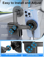 Tesla Car Mount Charger, [Heat Restriction] [LED RGB HandsFree] Wireless Car Phone Holder Charger, Magnetic Phone Holders for Your Car for Tesla Model Y/3/S/X Screen for 17/16/15/14/13/12 Series