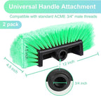 Tanlade 2 Pcs Car Wash Brush Head with Soft Detailing Bristle Flow Through Car Cleaning Brush Exterior Wash Equipment for Auto Truck RV Boat Camper(12 Inch,Green)