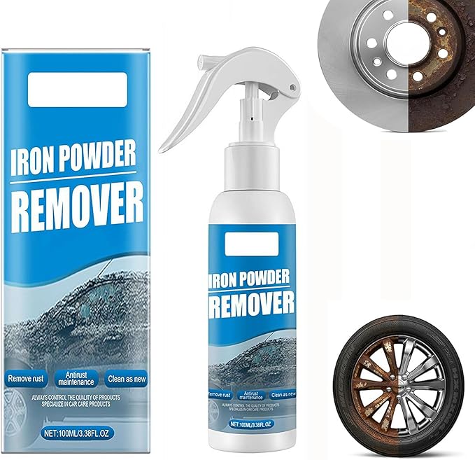 Iron Powder Remover,Car Rust Removal Spray,Color Changing Rustout Instant Remover for Wheels and Paint,Multifunctional Paint Cleaner for Car Maintenance and Metal Iron Cleaning