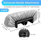 Tanlade 2 Pcs Car Wash Brush Head with Soft Detailing Bristle Flow Through Car Cleaning Brush Exterior Wash Equipment for Auto Truck RV Boat Camper(12 Inch,Gray)