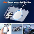SUPFINE Magnetic for iPhone 13 Pro Max Case (Compatible with MagSafe) (Military Grade Drop Protection) Slim Translucent Matte Shockproof Phone Cover,Lavender Gray
