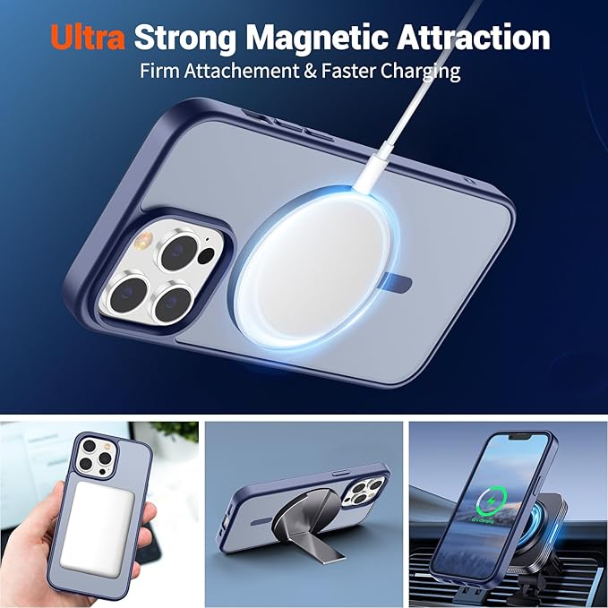 SUPFINE Magnetic for iPhone 12 Pro Max Case (Compatible with MagSafe) (Military Grade Drop Protection) Slim Translucent Matte Shockproof with Anti-Fingerprint Phone Case,Lavender Gray