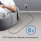 Type C Charger Fast Charging 45W USB C Charger Samsung Chargers 2-PACK 6FT Cord for iPhone 16/16 Plus/16 Pro/16 Pro Max/iPhone 15/15 Pro Max/iPad Pro/Samsung Galaxy S25 S24 S23 S22 S21,Android (Black)