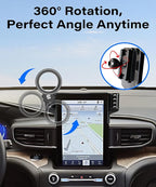 Car Phone Holder for Ford Explorer 2020 2021 2022 2023 2024 Accessories Apply to 10.1 Inch Touch Screen Fixed Clip MagSafe Passenger Cell Phone Mount Handsfree 360° Rotation