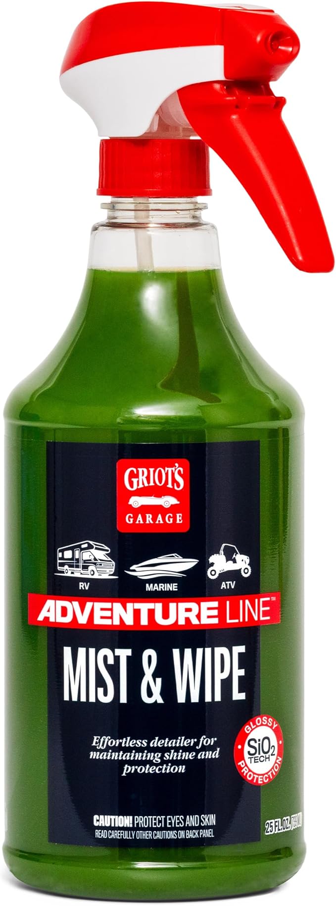 Griot's Garage Mist and Wipe, SiO2 Ceramic Detailer for RVs, Campers, Trailers, Boats, ATVs, UTVs, Motorcycles, Works on Paint, Glass, Vinyl, Plastic, and More, 10814, 25oz