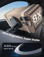 Lamicall 15W for MagSafe Car Mount Charger - [20X Strong Magnets] Wireless Car Phone Holder Charger, Magnetic Phone Holders for Car Vent Dash Accessories for iPhone 17 Pro Max Black Mothers Day