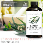 Brooklyn Botany Lemon Eucalyptus Essential Oil - Huge 4 Fl Oz - 100% Pure and Natural - Premium Grade with Dropper - for Aromatherapy and Diffuser